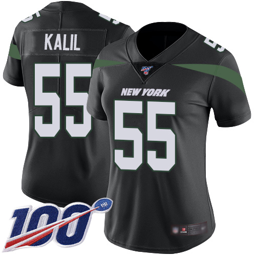 New York Jets Limited Black Women Ryan Kalil Alternate Jersey NFL Football #55 100th Season Vapor Untouchable->women nfl jersey->Women Jersey